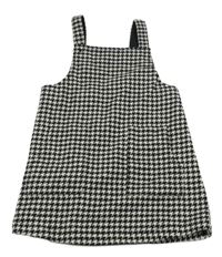 Bielo-čierne vzorované vlnené na traké šaty Next