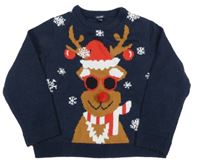 Tmavomodrý sveter so sobom Kiabi