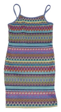 Farebné vzorované úpletové šaty shein