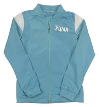 Modrá sportovní funkční propínací mikina s logem Puma