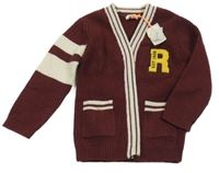 Nové - vínový svetrový cardigan s písmenem River Island
