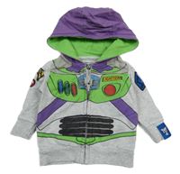 Sivo-fialová prepínaci mikina s kapucí - Buzz rakeťák Disney