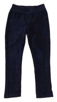 Tmavomodré žebrované sametové tregíny Nutmeg