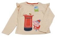 Nové - světlerůžové triko s Peppou a volánky Next