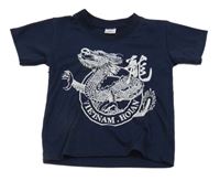 Tmavomodré tričko s drakom