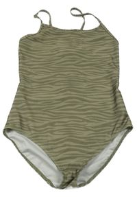 Khaki vzorované jednodielne plavky George