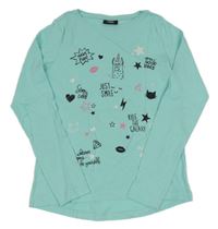 Svetlomodré tričko s obrázkami Page one young