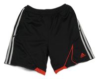 Čierne športové kraťasy s pruhmi a logom Adidas