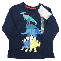 Nové - Tmavomodré tričko s dinosaurami M&S