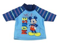 Světlemodro-tmavomodré UV tričko s Mickeym zn. Disney