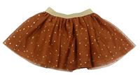 Rezavo-zlatá bodkovaná á tylová sukňa zn. H&M