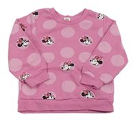 Ružová bodkovaná á mikina s Minnie zn. Primark