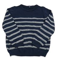 Tmavomodro-biely pruhovaný sveter M&S