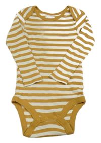 Hořčicovo-biele pruhované rebrované body Pocopiano