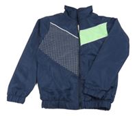 Tmavomodro-zelená šušťáková jarná bunda