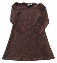 Černo-bronzové třpytivé šaty 