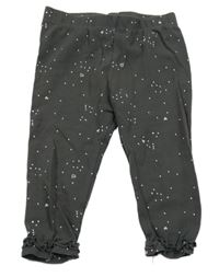 Antracitové bodkovaná é legíny so srdiečkami a volánikom