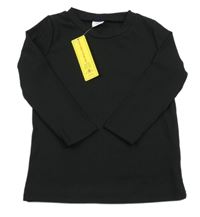 Nové - Čierne rebrované tričko