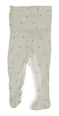 Bílé polodupky so srdiečkami H&M