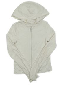 Biela rebrovaná ľahká prepínaci crop mikina s kapucňou H&M
