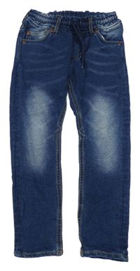 Tmavomodré teplákové skinny rifle &Denim