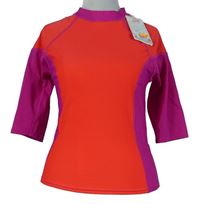 Dámské červeno-tmavorůžové UV triko Speedo 