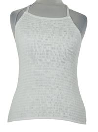 Dámsky biely žabičkový crop top Hollister