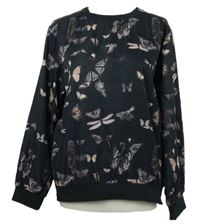 D&#225;msk&#225; čern&#225; mikina s mot&#253;lky Firetrap 