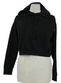 Dámska čierna crop mikina s kapucňou H&M