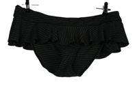Dámské černo-zlaté proužkované plavkové kalhotky s volánkem Gorgeous 