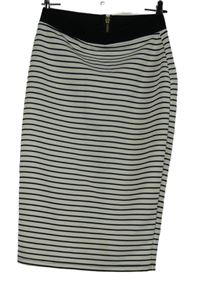 Dámska čierno-biela pruhovaná púzdrová sukňa Mystify