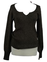 Nové - Dámský hnědo-černý melírovaný svetr Et Vous 