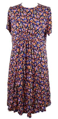 Nové - Dámské modro-růžovo-oranžové kytičkované šaty Boden 