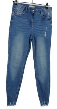 Dámske svetlomodré skinny rifle s vyšúchaním Papaya