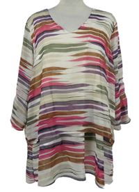 Dámská barevná vzorovaná šifonová halenková tunika Samoon