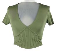 Dámske olivové crop tričko Amisu