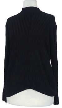 Dámsky čierny rebrovaný sveter Peacocks