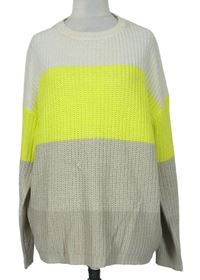 Dámsky béžovo-žltý pruhovaný sveter zn. Pep&Co