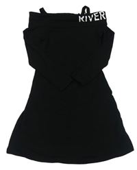 Čierne bavlnené šaty s logom River Island