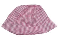 Růžovo-bílý kostkovaný klobouk F&F