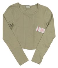 Nové- Khaki crop triko Matalan
