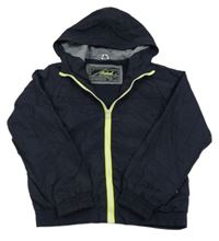 Tmavomodrá šušťáková jarná bunda s kapucňou Rebel