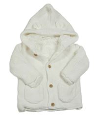 Biely podšitý prepínaci sveter s kapucňou George