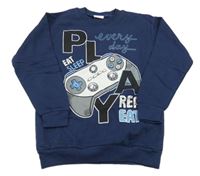 Tmavomodrá mikina s ovladačem