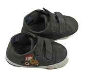 Sivé koženkové cápačky s obrázkom Next