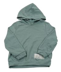 Khaki mikina s nášivkou a kapucňou Shein