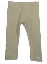 Svetlobéžové rebrované legíny s nášivkou