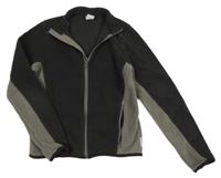 Čierno-sivá fleecová prepínaci funkčná mikina Quechua