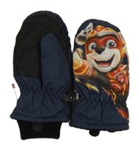 Tmavomodré šusťákové zimní funkční palcové rukavice s Paw Patrol 