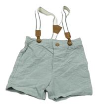 Světlemodré plátěné kraťasy s kšandami Primark